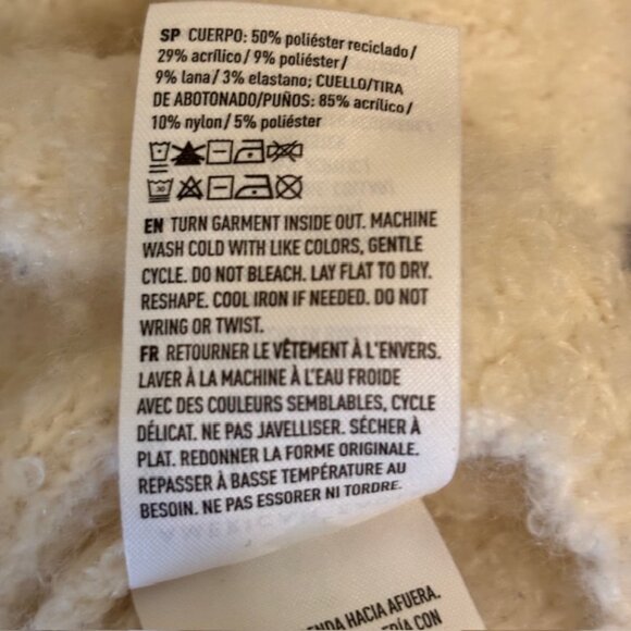 American Eagle Cream Boucle Mock Neck Wool Blend Sweater Size XS - Picture 8 of 8